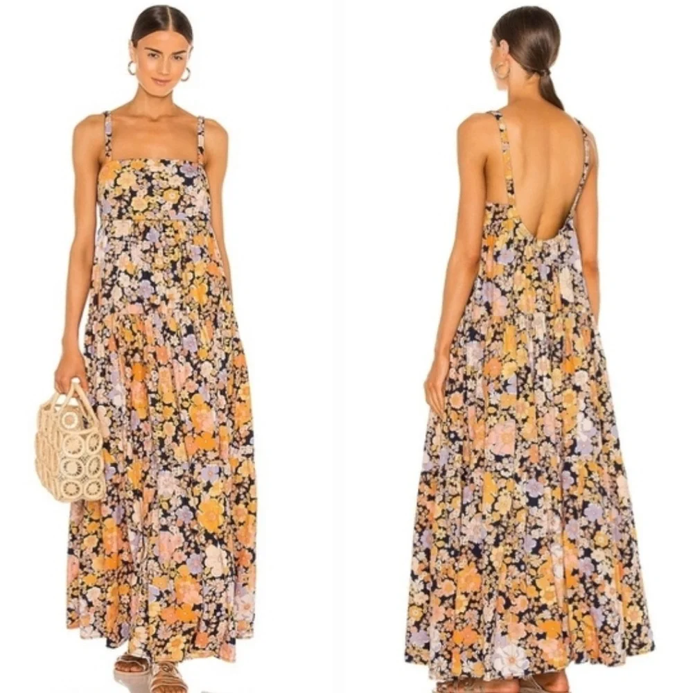 Free People Park Slope Maxi Dress in Dark Combo - Picture 1 of 7